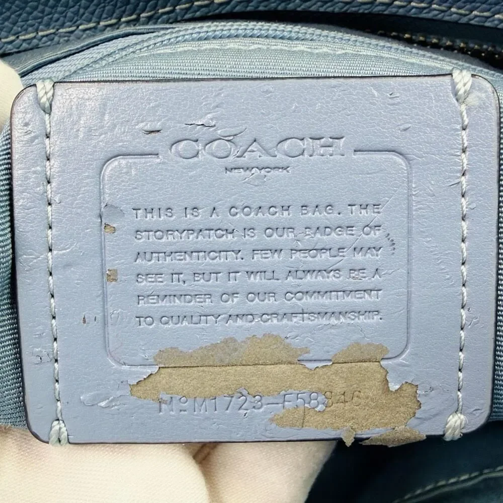 COACH Blue Leather City Zip Tote Bag - M1723-F58846 - Picture 4 of 13